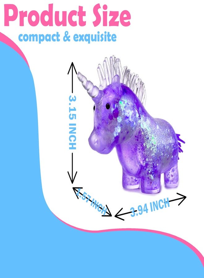ZTATU Unicorn Glitter Squishy Ball, Stress Balls for Kids with Focus & Autism, Sensory Fidget Toys for Kids, Party Favors Stress Relief Toys for Office, School, Travel, Easter Basket Stuffers (Purple) - Image 3